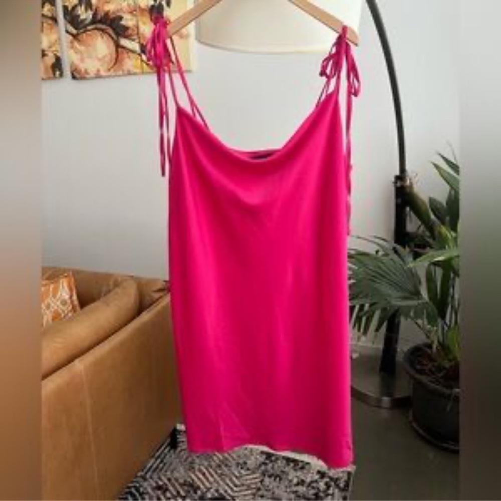Eloquii Hot Pink Strappy Mini Dress